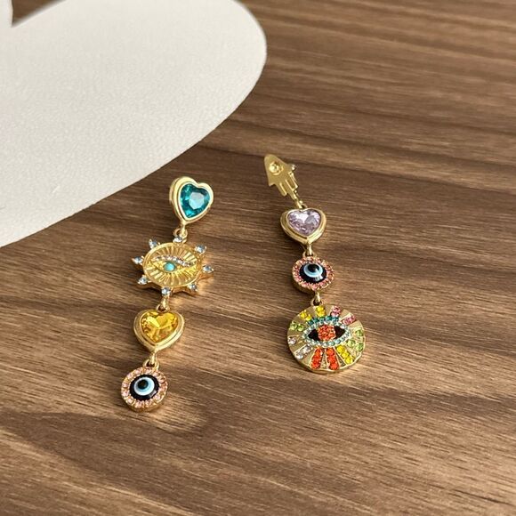 Evil eye Earrings Q169 - Picture 2 of 5